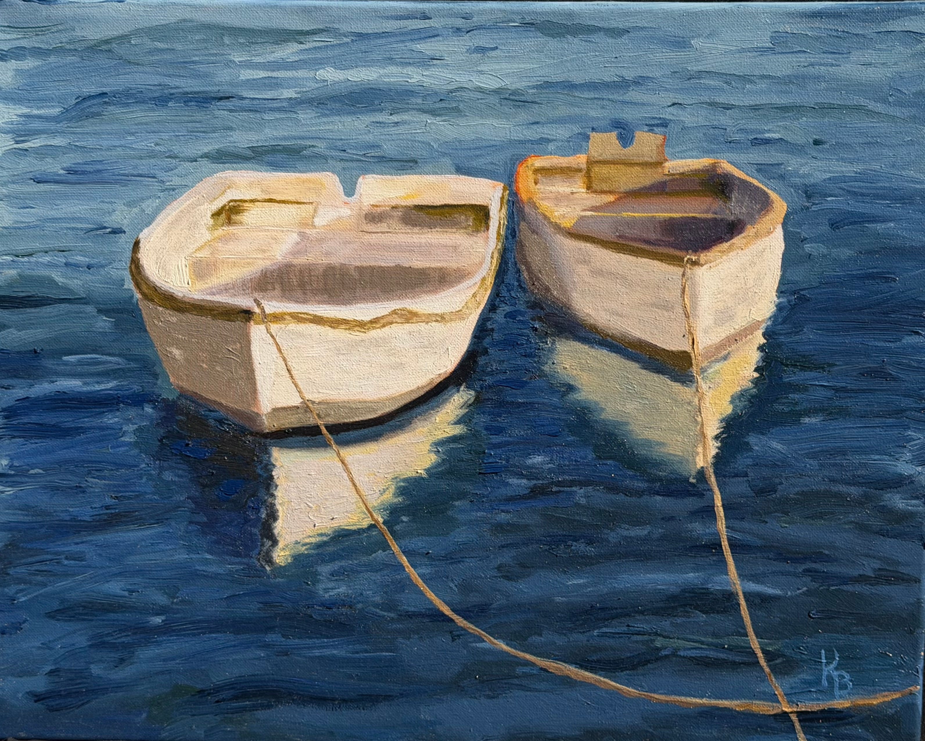 Harbor Boats 2 16 x 20 Oil on Canvas